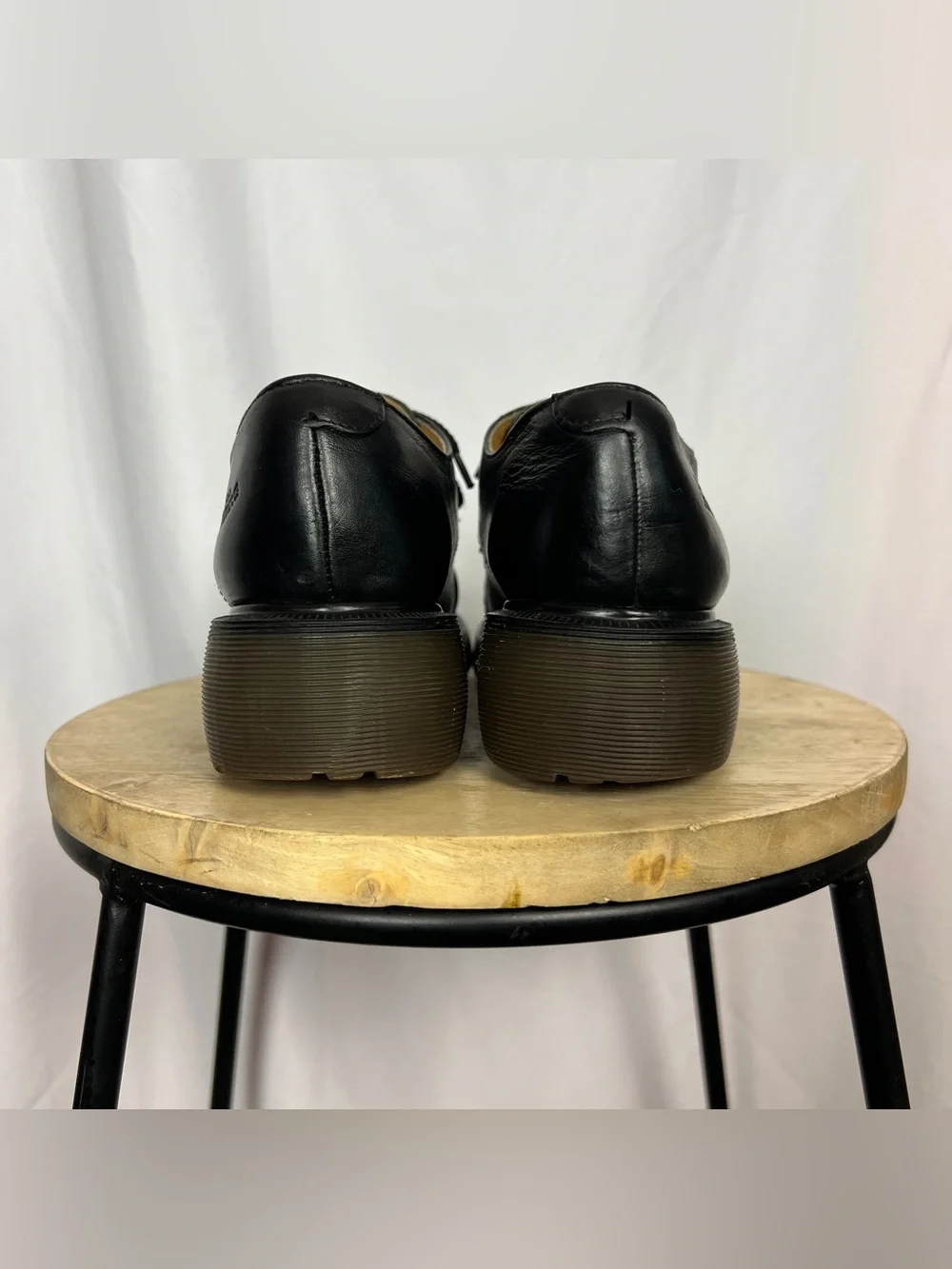 Vintage 90s Black Dr. Martens Leather Lace Up Oxford Platforms
